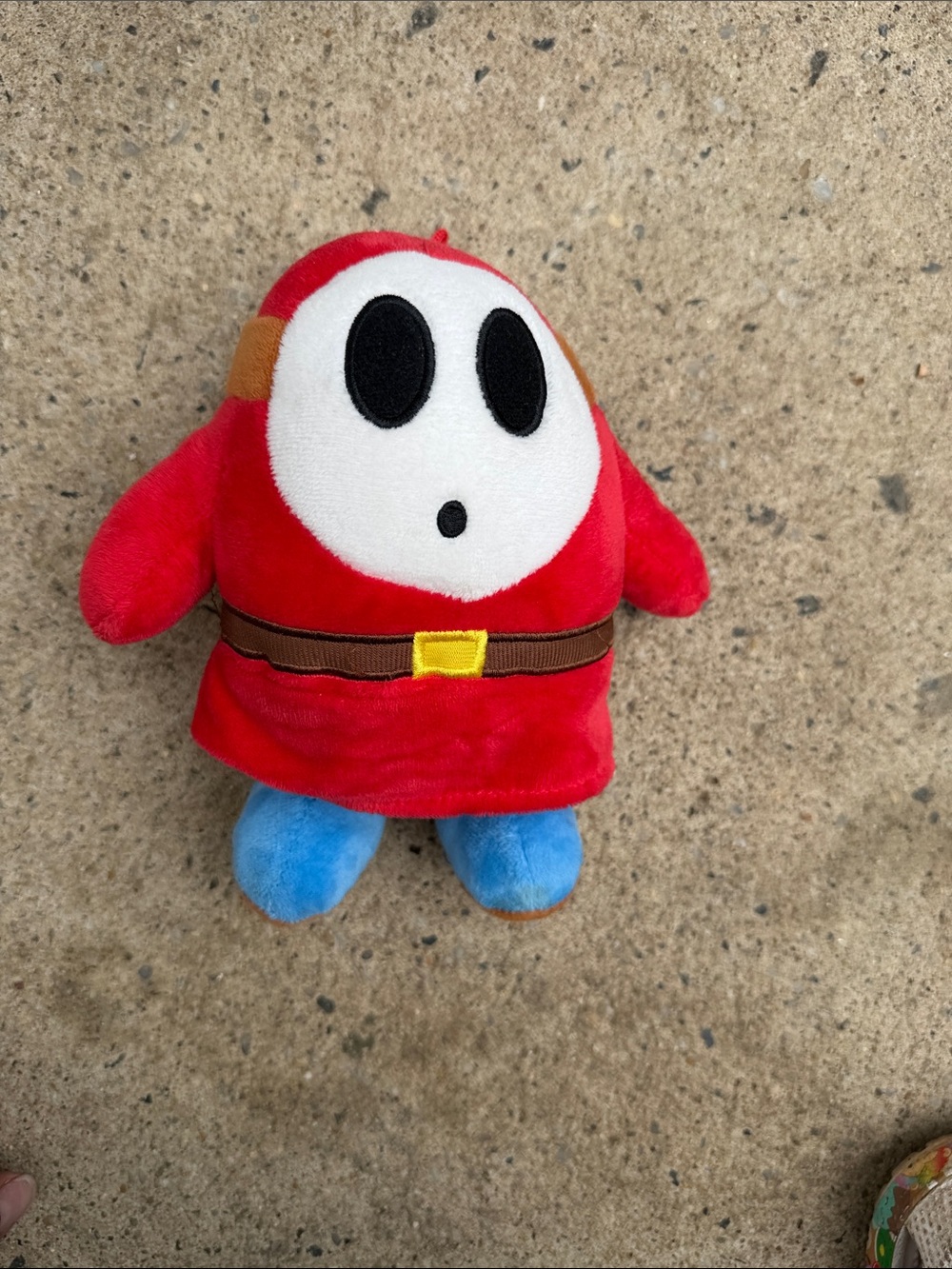 Source Unknown Red Plush Character with Blue Feet and White Mask